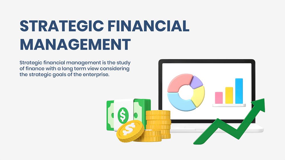 Editable finance Powerpoint presentation template, 3D design psd