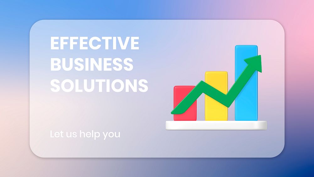 3D graph blog banner template, editable business design psd