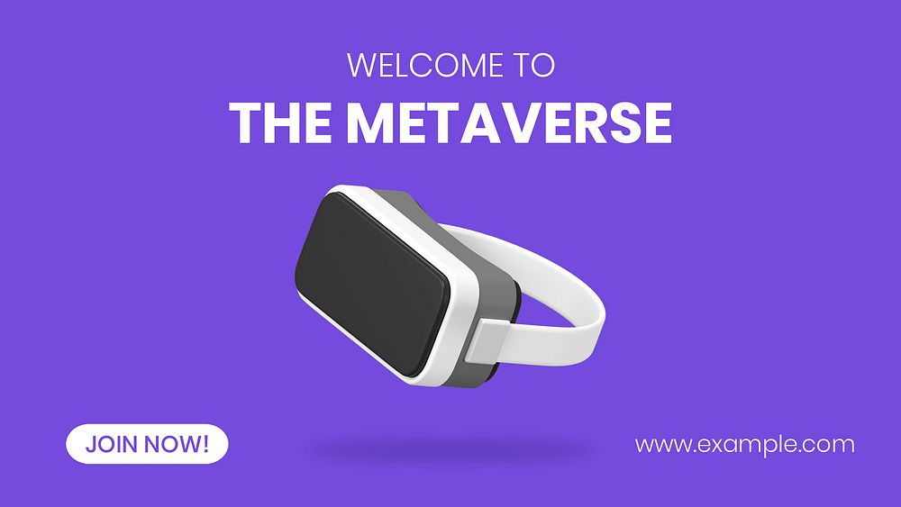 3D metaverse blog banner template, virtual world ad psd