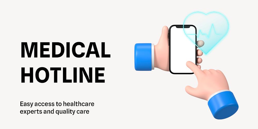 Medical hotline Twitter post template, editable design psd