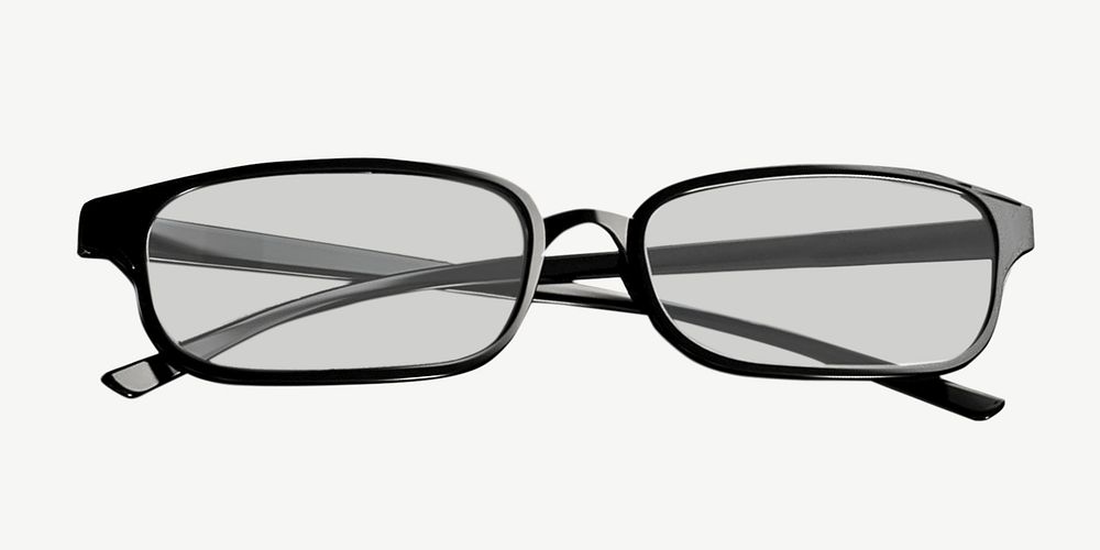 Black eyeglasses isolated graphic psd