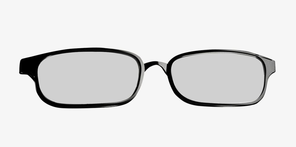Black eyeglasses, isolated object on white