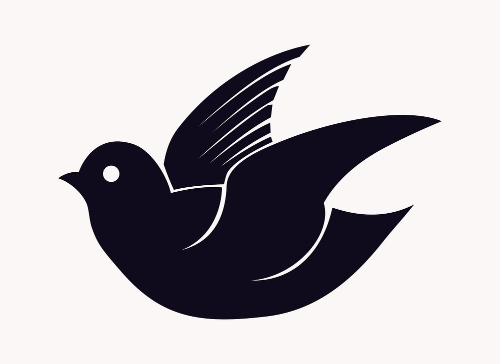 Bird silhouette clip art vector. Free public domain CC0 image.