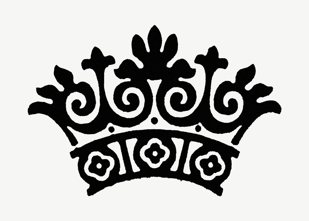 Ornate crown, decorative element illustration psd.  Remixed by rawpixel. 