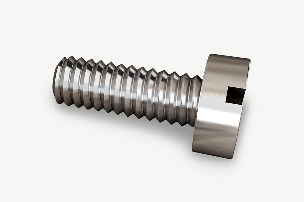 Metal bolt isolated object psd