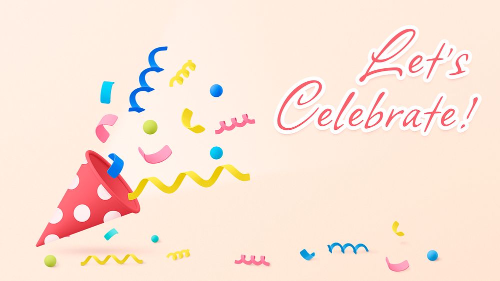 Birthday blog banner template, 3d graphic psd