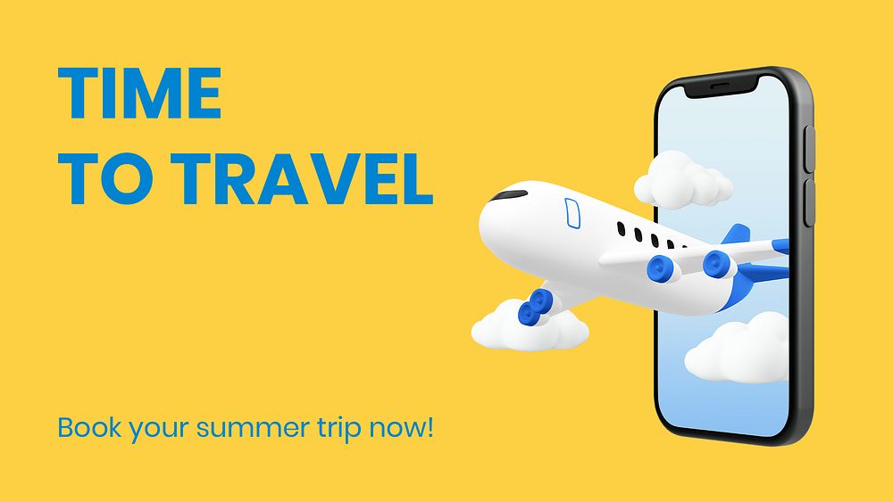 Travel blog banner template, summer trip psd