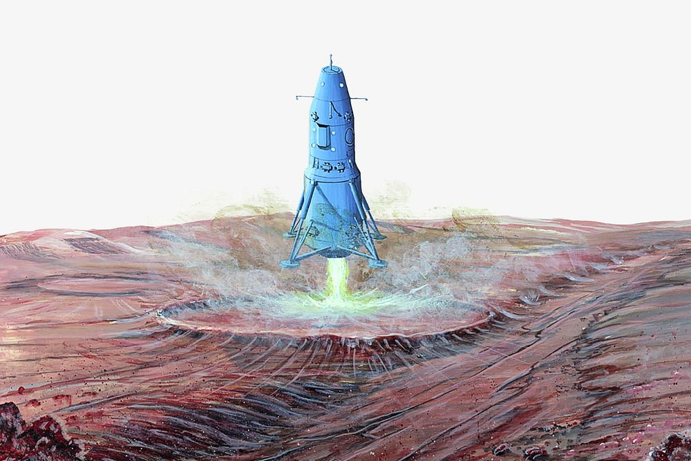 Mars lander illustration. Remixed by rawpixel.