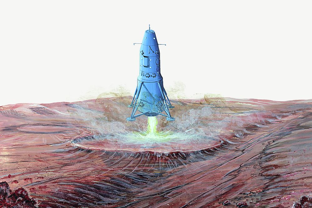 Mars lander illustration psd. Remixed by rawpixel.