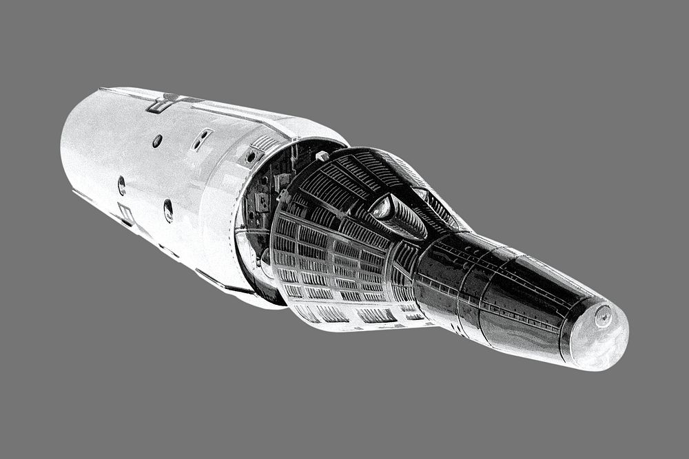 Vintage spaceship illustration. Remixed by rawpixel.