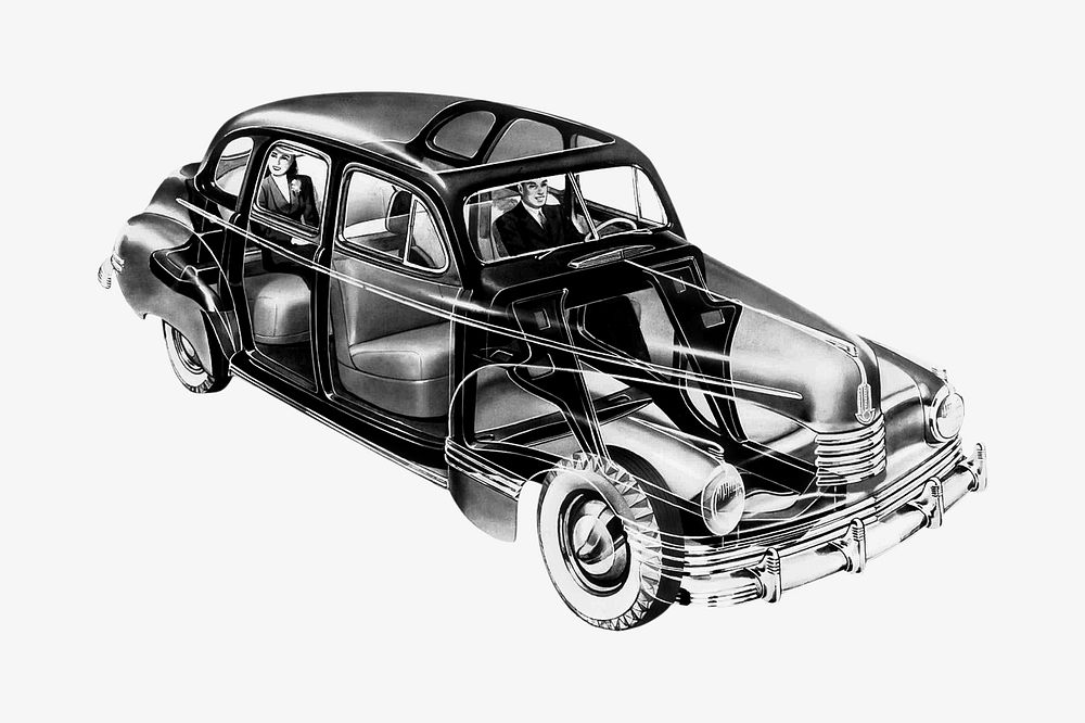 Classic car illustration. Remixed by rawpixel. 