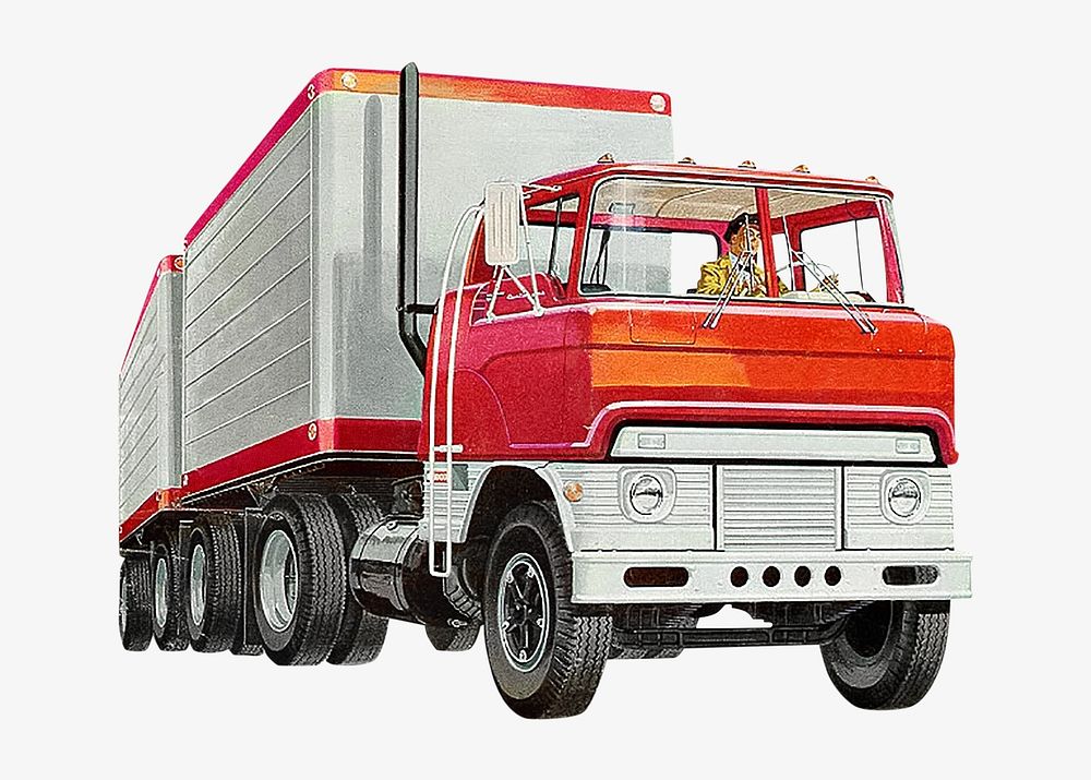 Vintage truck chromolithograph art. Remixed by rawpixel. 