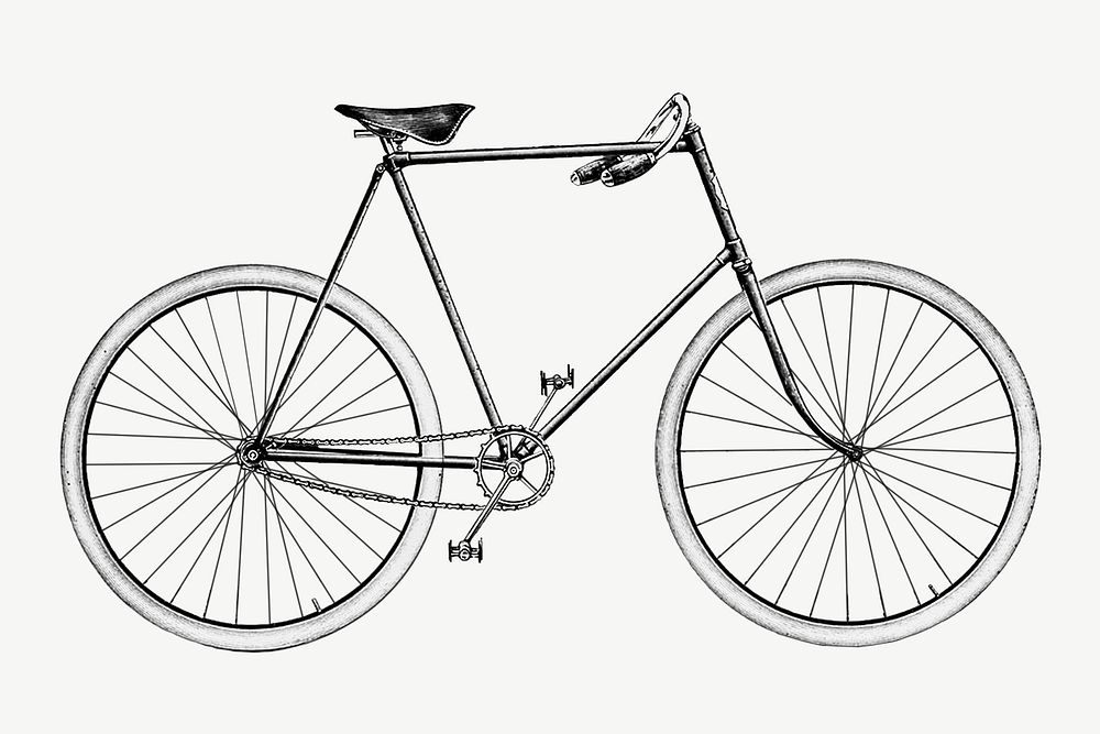 Vintage single speed bicycle illustration psd. Remixed by rawpixel. 
