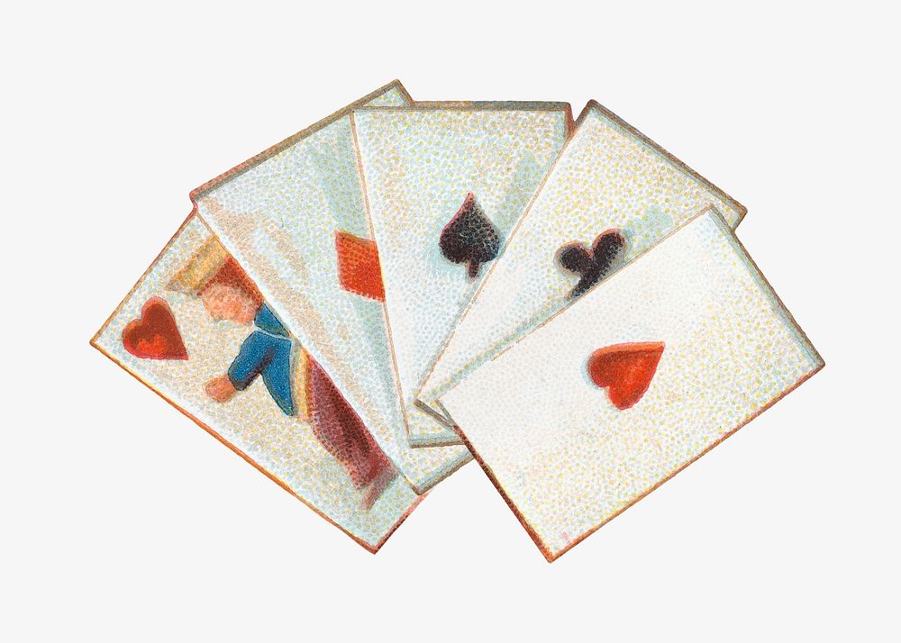 Play cards, vintage gambling illustration by George S. Harris & Sons. Remixed by rawpixel.