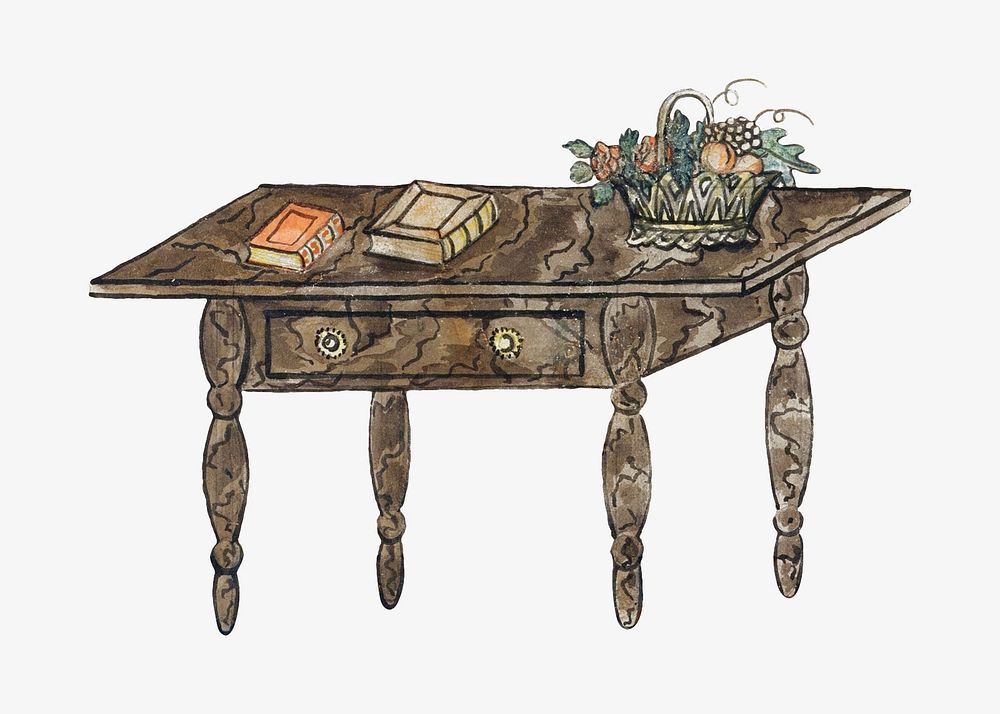 Victorian reading table, vintage illustration by Joseph H. Davis. Remixed by rawpixel.