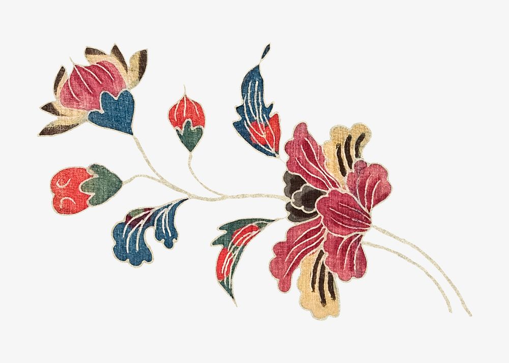 Colorful flower, vintage Japanese botanical illustration. Remixed by rawpixel.