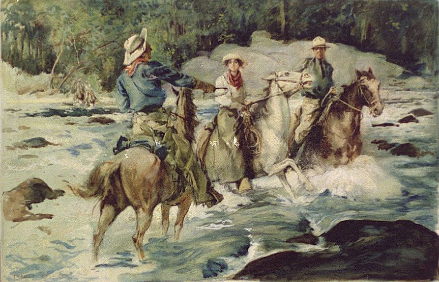 Plummer caught her bridle rein : Stay where you are, he said (1916) by Thomas Fogarty