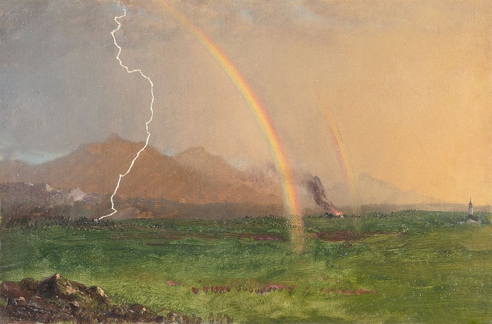 Thunderstorm in the Alps (1868) by Frederic Edwin Church. Original public domain image from Smithsonian. Digitally enhanced…