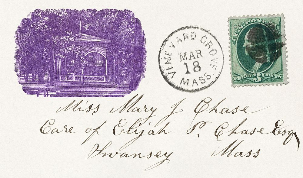 3c Washington cover (1870) vintage letter envelope. Original public domain image from The Smithsonian Institution. Digitally…