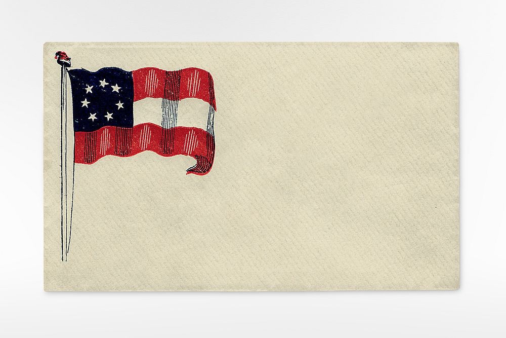 Confederate patriotic envelope (1861-1865) American flag. Original public domain image from The Smithsonian Institution.…