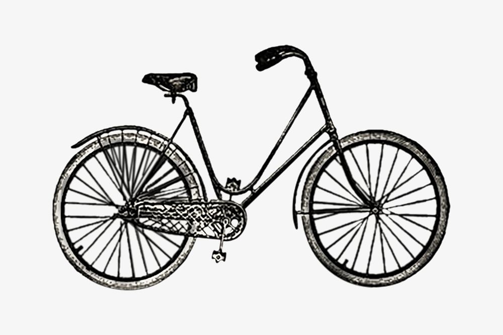 Bicycle vintage illustration. Remixed by rawpixel. 