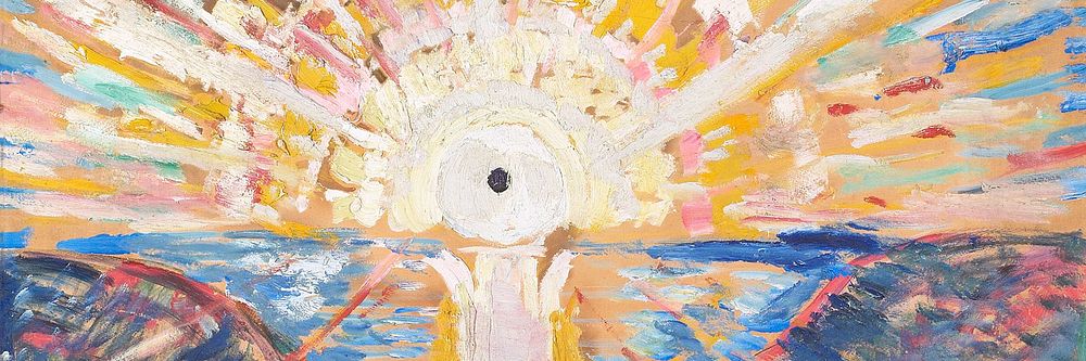 Abstract sun oil painting background. Remixed by rawpixel.