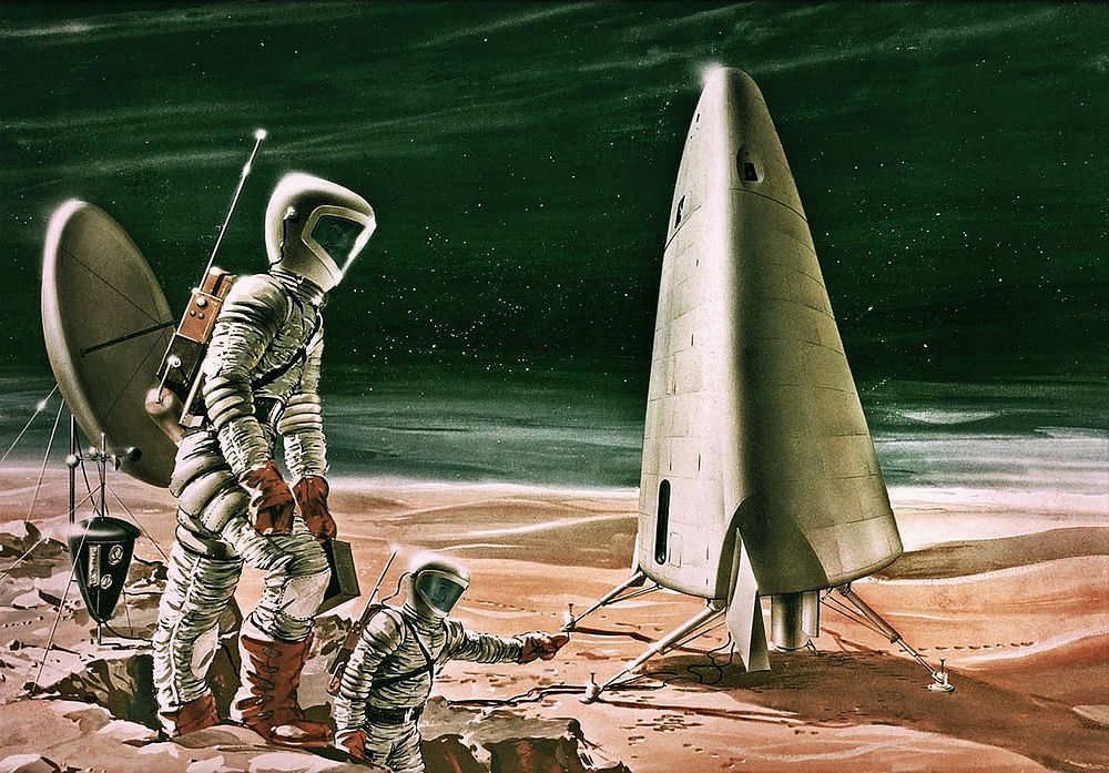 Mars Excursion Module (1964) illustrated by Aeronutronic Division of Philco Corp, under contract by NASA. Original public…