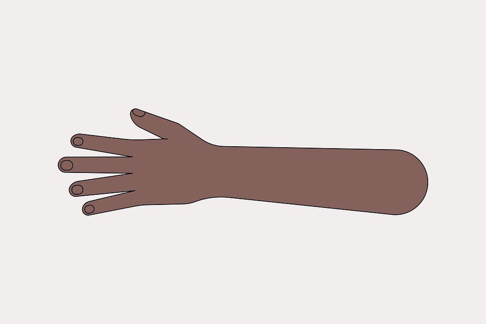 Black hand gesture, flat collage element vector