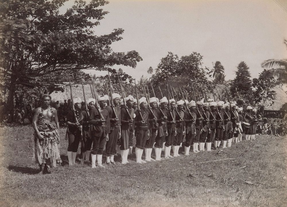 Mata'afa's soldiers (mid to late 1890s) by Thomas Andrew.