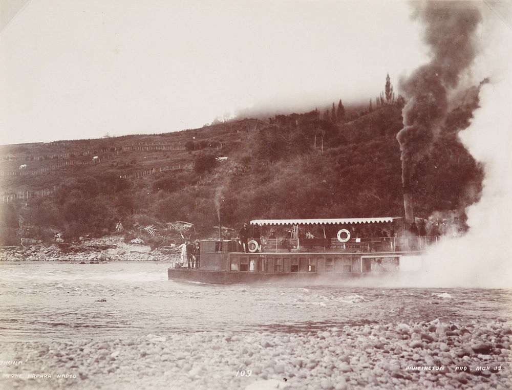 'Ohura' on the Napara Rapid (circa 1902) by W H T Partington.