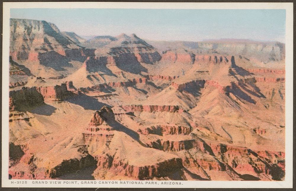 Grand view point, Grand Canyon National Park, Arizona (c. 1928) by anonymous