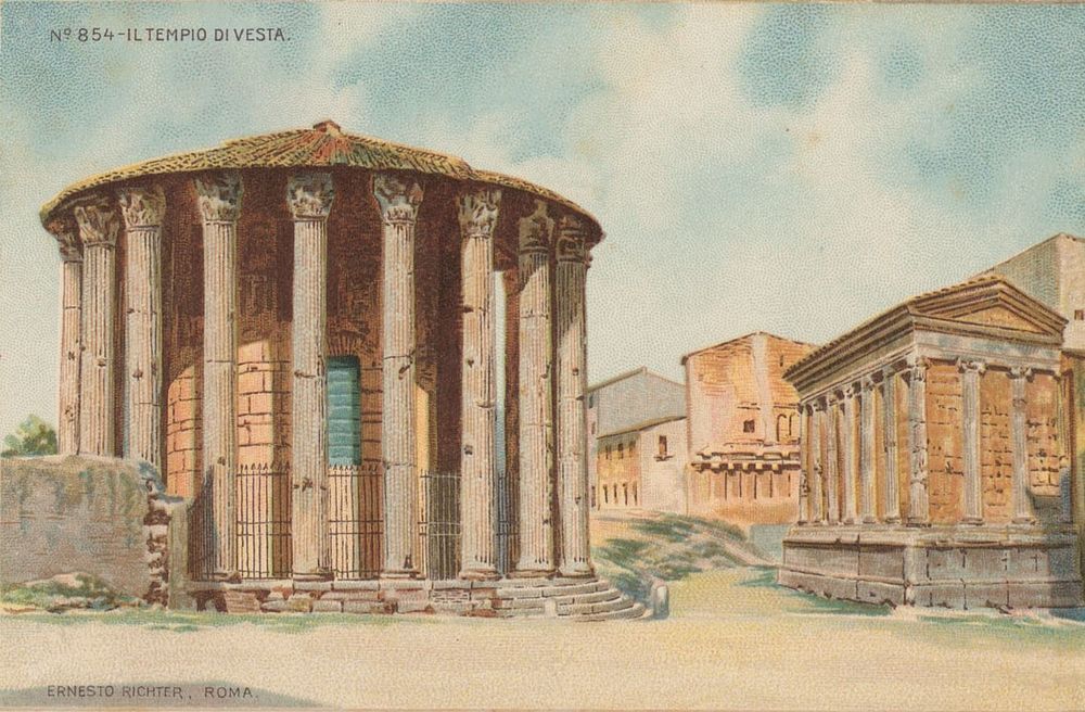 Exterieur van de Tempel van Vesta te Rome (c. 1875 - in or before 1907) by Ernesto Richter