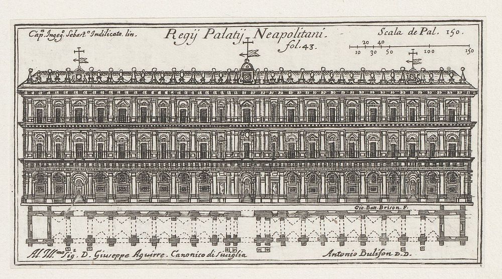 Koninklijk paleis van Napels (1659 - 1707) by anonymous, Giuseppe Aguirre and Antonio Bulifon