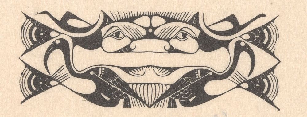 Vignet met ibissen (1935) by Mathieu Lauweriks