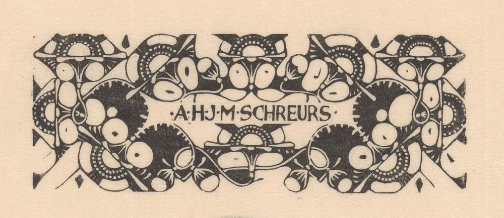 Visitekaartje van A.H.J.M. Schreurs (1935) by Mathieu Lauweriks