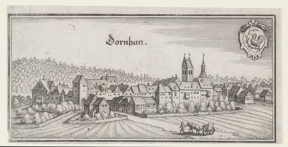 Gezicht op Dornhan (1643 - c. 1690) by Matthäus Merian I