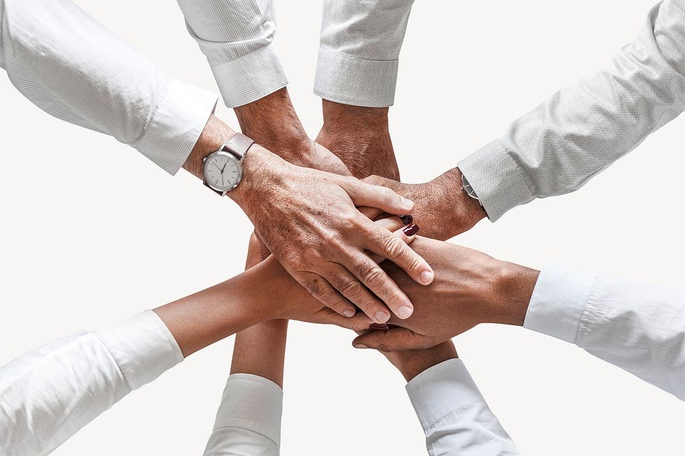 Business people joining hands, teamwork concept psd