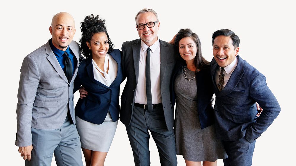 Diverse business people, multi-cultural teamwork psd