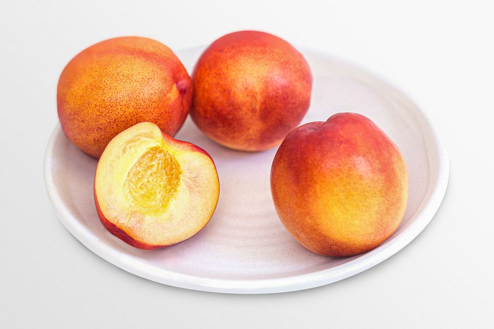 Sliced peach clipart, fruit plate