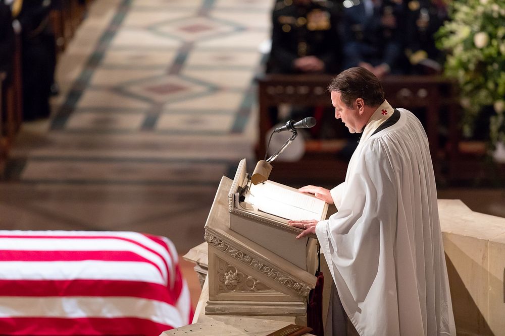 The Funeral of President George H.W. BushRev. Dr. Russell Jones Levenson, Jr., the Bush family pastor, delivers the homily…