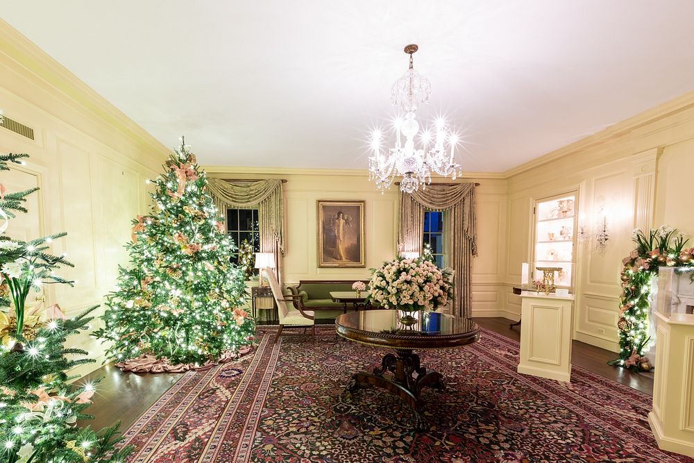 Christmas at the White HouseThe Vermeil Room of the White House is decorated for the Christmas season Sunday, Dec. 1, 2019.…