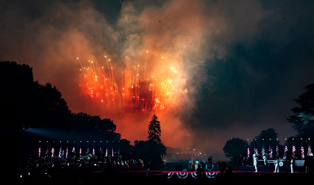 Salute to America 2020Fireworks are seen during the Salute to America event Saturday, July 4, 2020, from the South Lawn of…