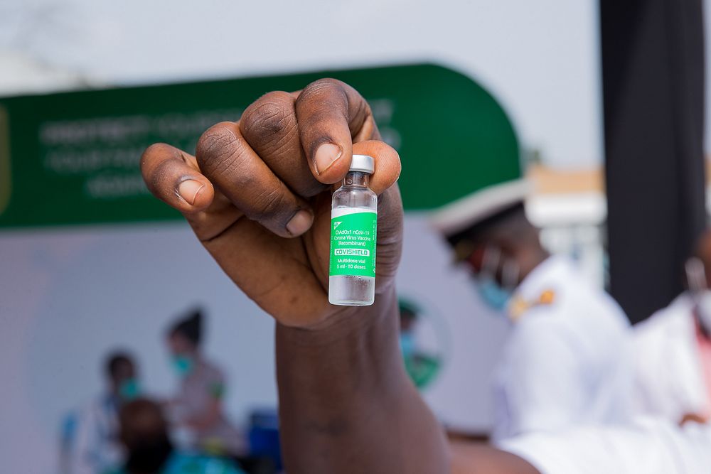 First vial of COVID-19 vaccines administered in Ghana.