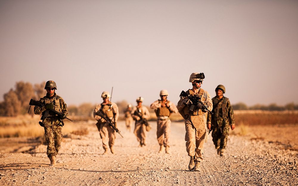 Marines provide security with Afghan Army
