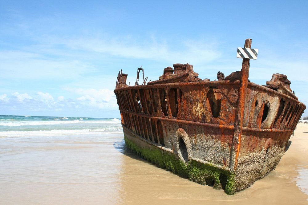 Wreck of the Maheno. Original public domain image from Flickr