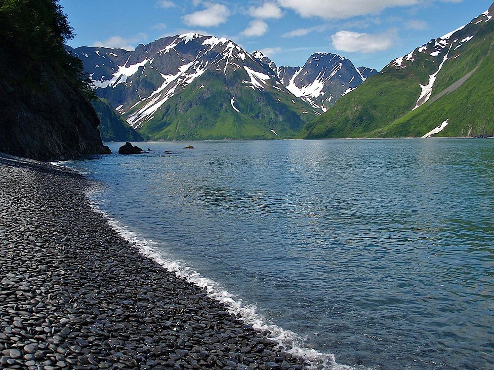 cobble beach KEFJKenai Fjords National Park. Original public domain image from Flickr