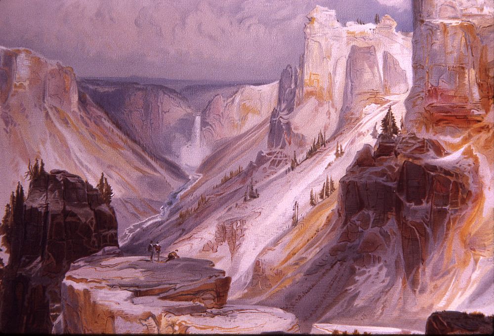 Grand Canyon of the Yellowstone painting by Thomas Moran. Original public domain image from Flickr