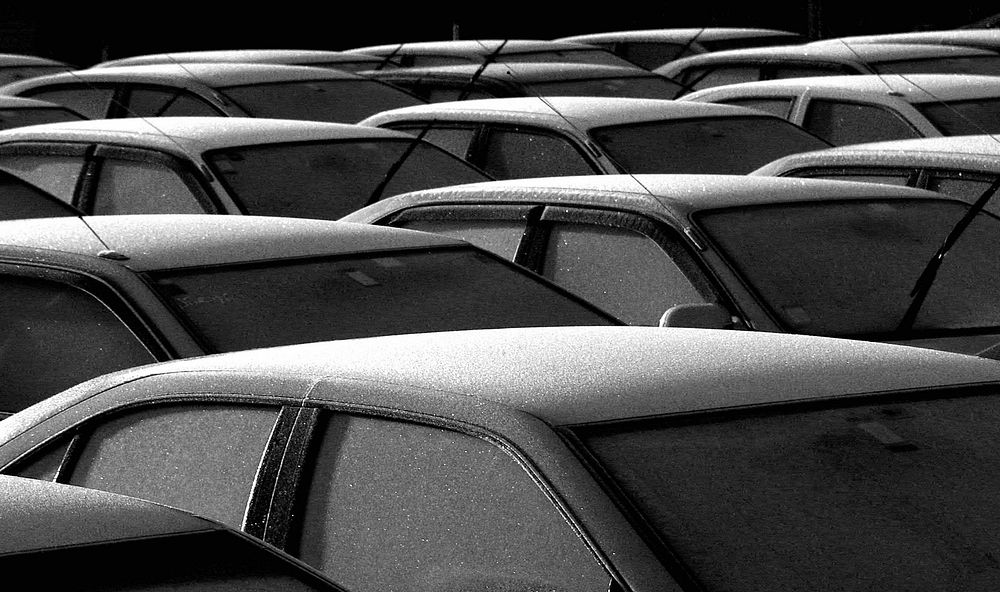 A frosty start in the car yard. Original public domain image from Flickr