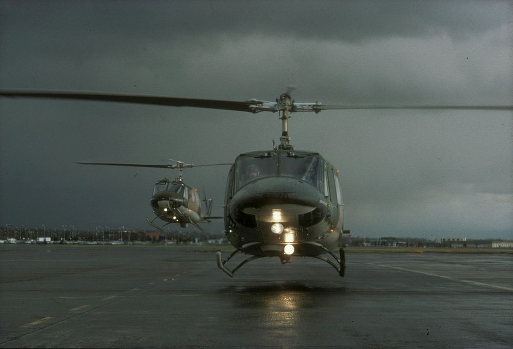 The helicopters liftoff. Original public domain image from Flickr