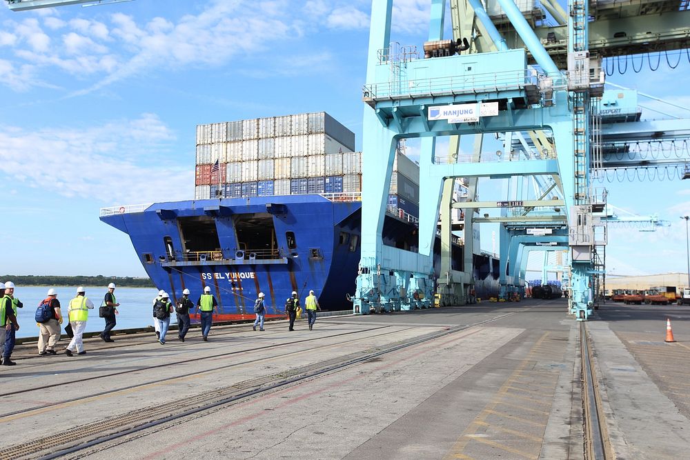 NTSB investigators about to board El Yunque (sister ship of El Faro) in Jacksonville. Original public domain image from…